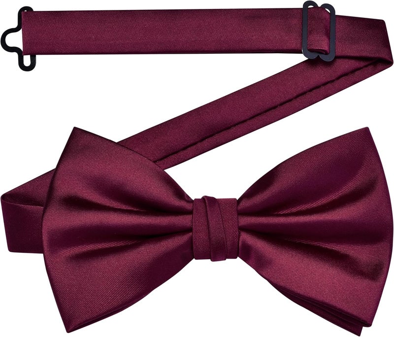 Branduce Mens Solid Color Adjustable Pre-tied Bow Tie for Men Party Wedding - Image 3